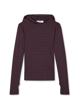 Tutti stripe hood bluse Sky Captain/Winetasting Mads Nørgaard 